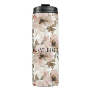 Pink Brown Southwestern Floral Thermal Tumbler