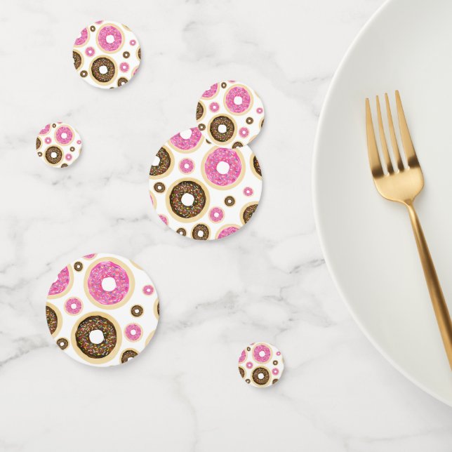 Pink & Brown Sprinkle Donuts Fun Party Table Decor Confetti (Group)
