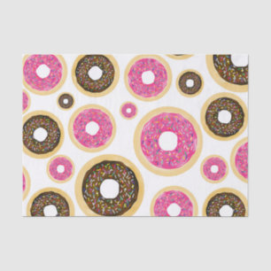 Pink & Brown Sprinkle Donuts Modern Birthday Party Tissue Paper