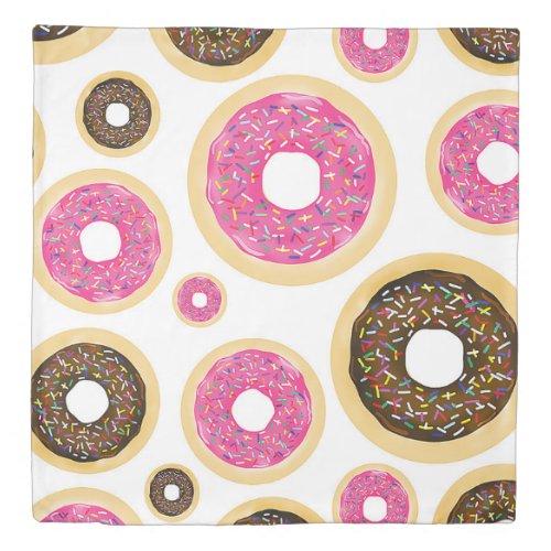 Pink  Brown Sprinkle Donuts Modern Fun Cute Duvet Cover