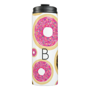 Pink & Brown Sprinkle Donuts Modern Fun Cute Thermal Tumbler