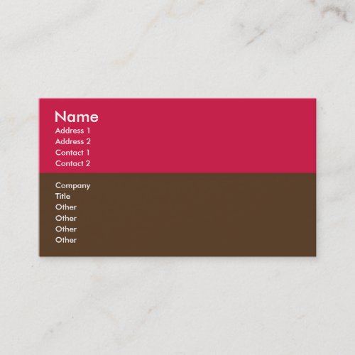 Pink &amp; Brown Striped Business Card