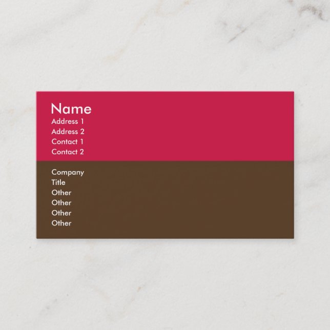 Pink & Brown Striped Business Card (Front)
