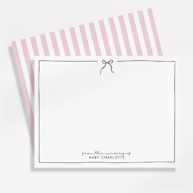 Pink , brown & Stripes from the nursery of, card (Creator Uploaded)