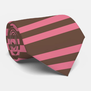 Pink Brown Stripes Seamless Pattern Neck Tie