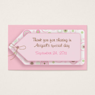 Pink Brown Sweet Girl Polka Dot Favor Tags