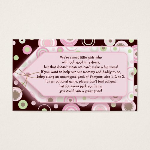 Pink Brown Sweet Girl Polka Dot Game Card Business Card Template