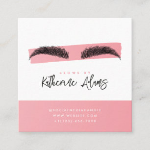 Pink Brows Aftercare instruction Square Business Card
