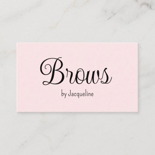 Pink Brows Beauty Simple Script  Business Card
