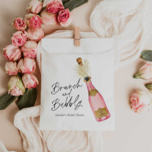 Pink Brunch and Bubbly Bridal Shower  Favor Bag