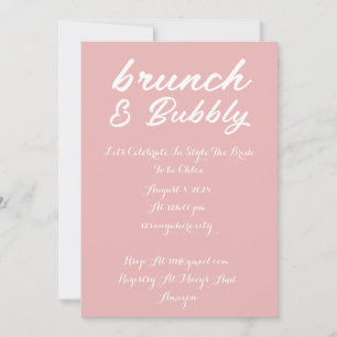 Pink brunch and bubbly bridal shower invitation