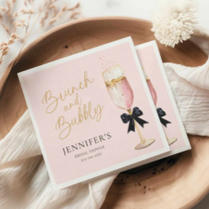 Pink Brunch and Bubbly Bridal Shower Napkins