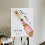 Pink Brunch and Bubbly Bridal Shower Welcome Foam Foam Board<br><div class="desc">Pink Brunch and Bubbly welcome sign foam board. Personalize them with your name and event. Designed with a beautiful watercolor Pink Champagne Bottle.  Matching items in our store Cava Party Design.</div>