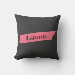 Pink Brush Austenite Throw Pillow