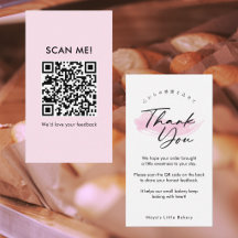 Pink Brush Elegant Script Leave a Review QR Code