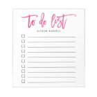 Pink | Brush Lettered Personalized To Do List