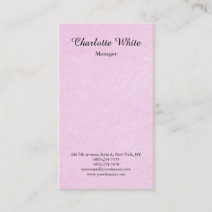 Pink Brush Script Modern Feminine Elegant Business Card