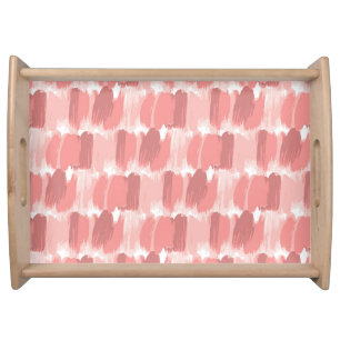 Pink Brush Strokes Oil Pattern Serving Tray