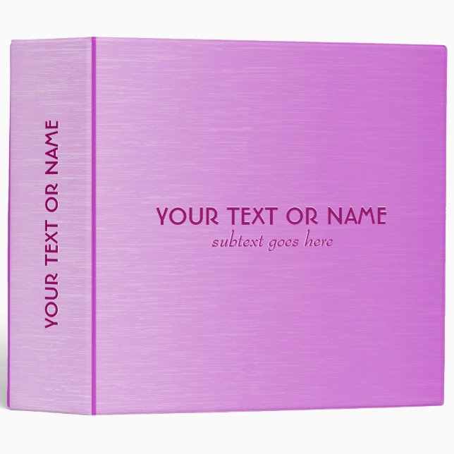 Pink Brushed Aluminum Metallic Pattern - Monogram Binder (Front/Spine)
