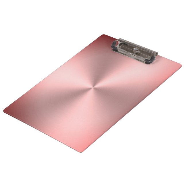 Pink Brushed Metal Look Clipboard (Angled)