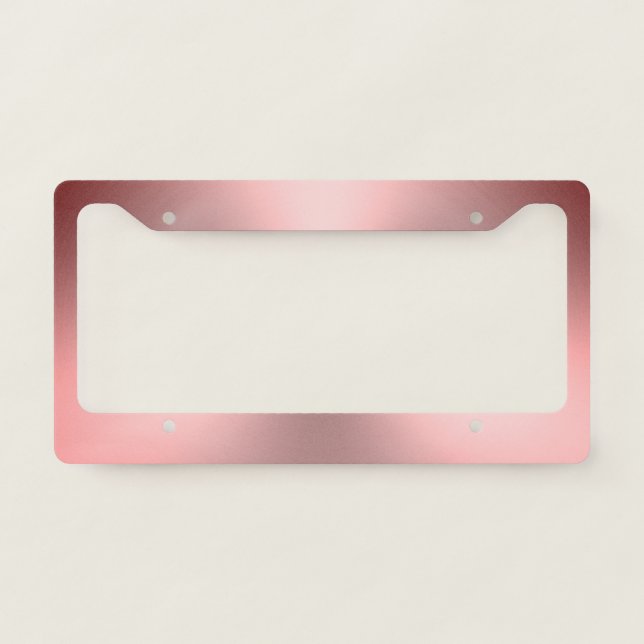 Pink Brushed Metal Look License Plate Frame (Front)
