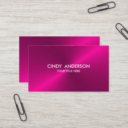 Pink Brushed Metal Sheen Business Card