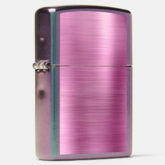 Pink Brushed Metal Textured Zippo Lighter