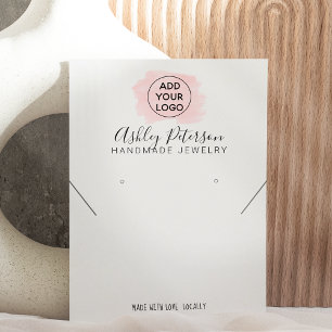 Pink brushstroke logo  jewelry earring necklace business card