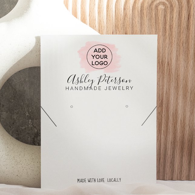 Pink brushstroke logo  jewelry earring necklace business card (Creator Uploaded)