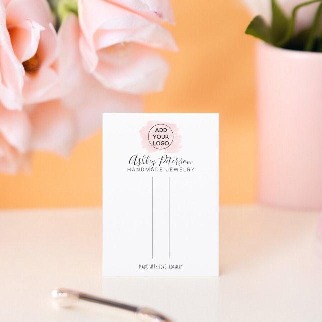 Pink brushstroke logo  jewelry hair clip display business card (Pink brushstroke logo jewelry hair clip display business card)