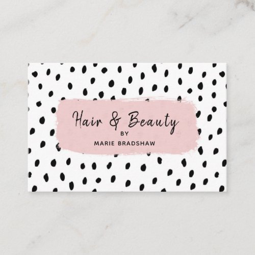 Pink Brushstroke  Spots Beauty Business Card
