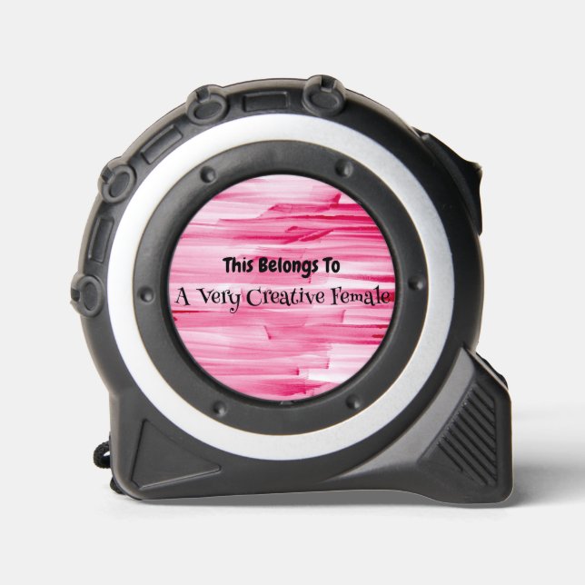 Pink Brushstrokes Tape Measure (Front)
