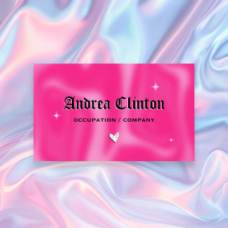 Pink Brushstrokes y2k retro Business Card