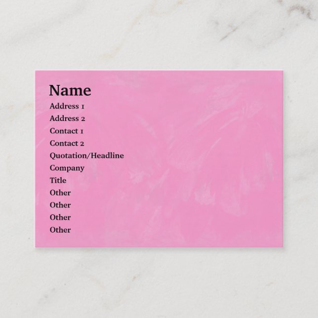 Pink Brushy Texture - Customized Business Card (Front)