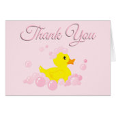 Pink Bubble Bath Baby Thank You Blank Inside (Front Horizontal)