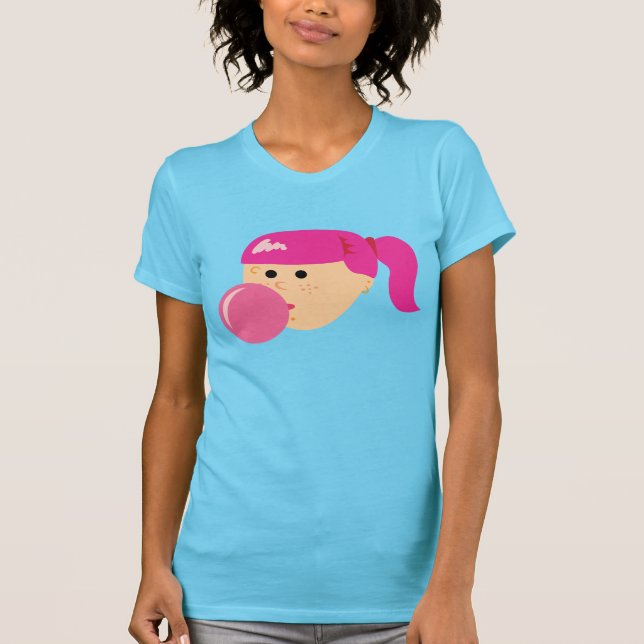 Pink Bubble Gum Girl T-Shirt (Front)