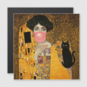 Pink Bubble Gum Lady with Black Cat Gustav Klimt (Front/Back)