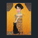 Pink Bubble Gum Lady with Black Cat Gustav Klimt Postcard<br><div class="desc">In the style of Gustav Klimt, a Pink Bubble Gum Lady with a black cat beside her, rendered in muted colors, emphasizing the textures and forms, with gold accents and a stylized composition... .. eclectic, bohemian, boho, vintage modern art, original pop art, allyson gutchell, best art ever, lowbrow artist, eclectic...</div>