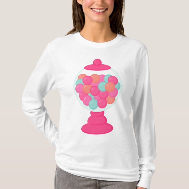 Pink Bubble Gum Machine T-Shirt (Front)