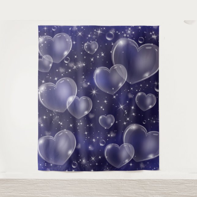 Pink Bubble Hearts Cute Girly 90's Photo Backdrop (Front)