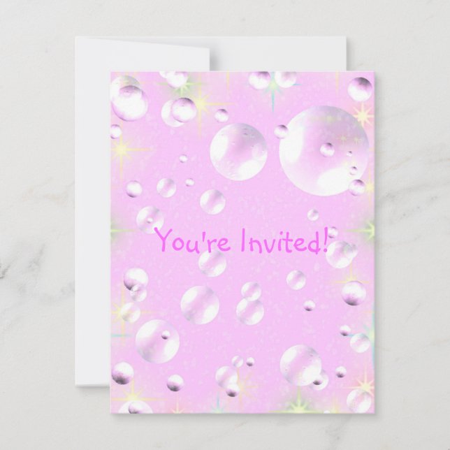 Pink Bubble Invitation (Front)