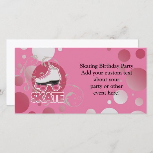 Pink Bubble Swirl Roller Skate, Skating (Front/Back)