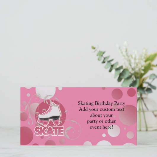 Pink Bubble Swirl Roller Skate, Skating (Standing Front)