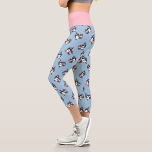 Pink Bubble Tea & Unicorn Capri Leggings