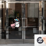 Pink Bubble Tea &amp; Unicorn Window Cling