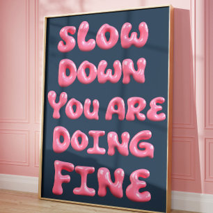 Pink Bubble Typography Wall Art Motivational
