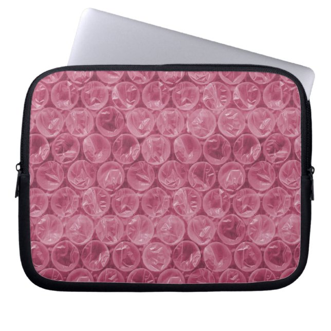 Pink bubble wrap pattern laptop sleeve (Front)