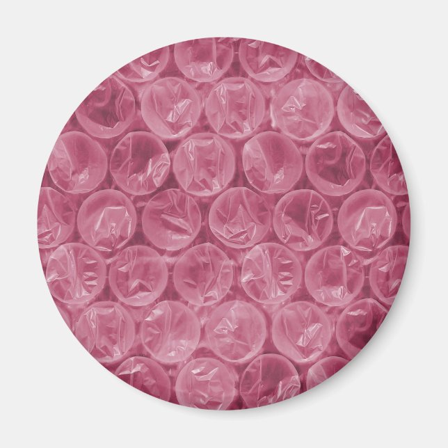 Pink bubble wrap pattern magnet (Front)