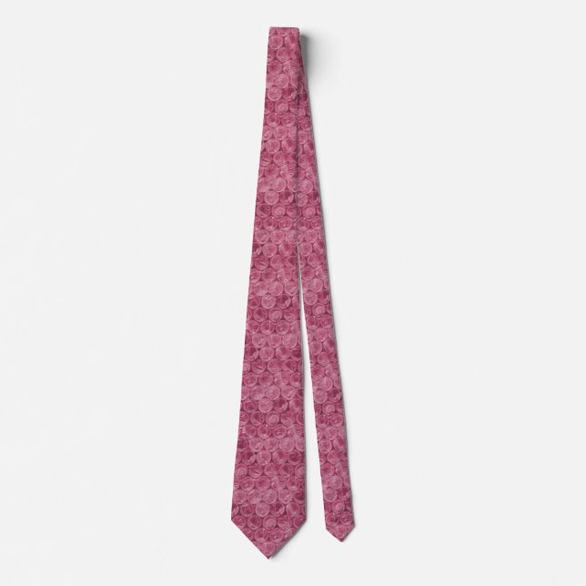 Pink bubble wrap pattern neck tie (Front)