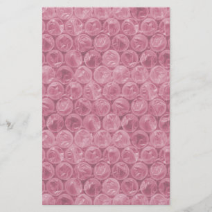 Pink bubble wrap pattern stationery